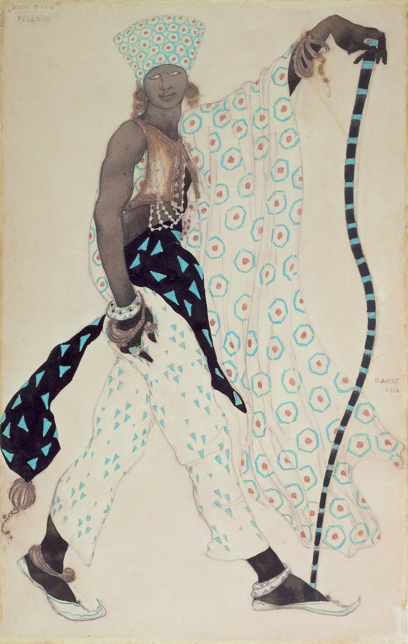 تصميم أزياء لـ `` Le Pelerin: Blue God ، 1912 بواسطة ليون باكست
