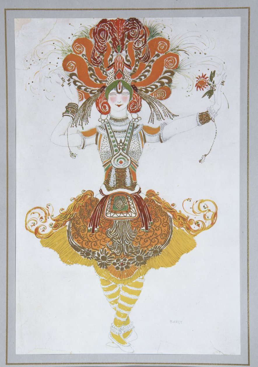 تصميم أزياء تمارا كارسافينا في الباليه The Firebird Loiseau de feu بواسطة I. Stravinsky ، 1909-1910 بواسطة ليون باكست