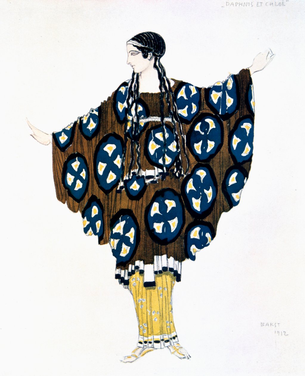 تصميم أزياء لإنتاج باليه روس من Ravels Daphnis et Chloe ، 1912 بواسطة ليون باكست