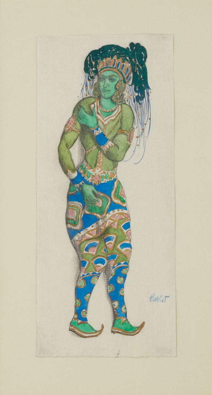 تصميم أزياء Ballet Blue God بواسطة R. Hahn ، 1910. بواسطة ليون باكست