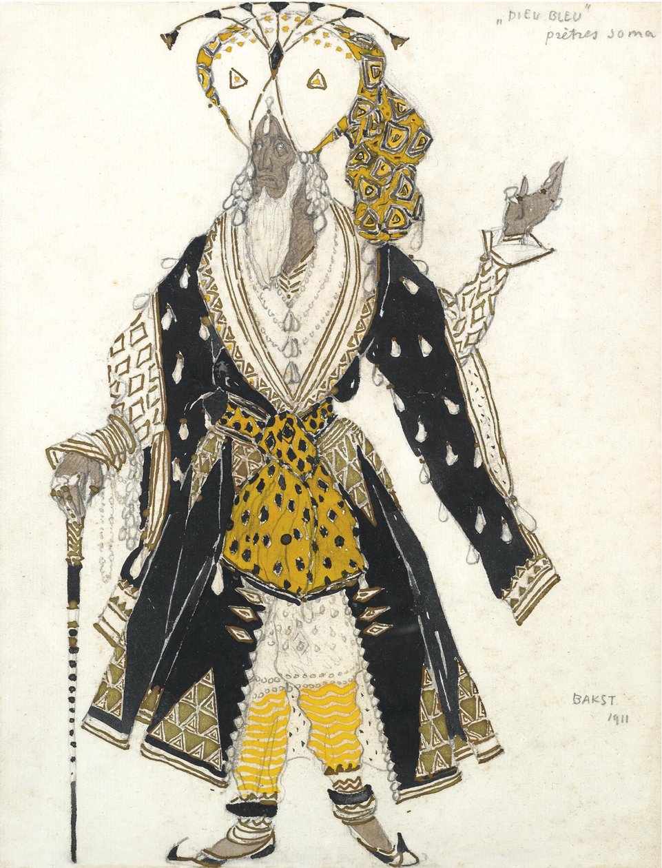 تصميم الأزياء لإله الباليه الأزرق من قبل R.Hahn ، 1911 بواسطة ليون باكست