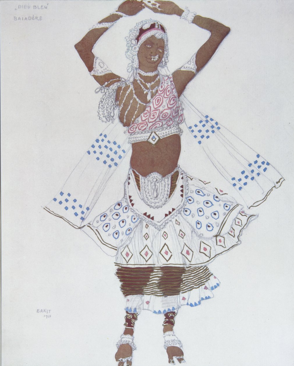 تصميم الأزياء لإله الباليه الأزرق من قبل R.Hahn ، 1912 بواسطة ليون باكست