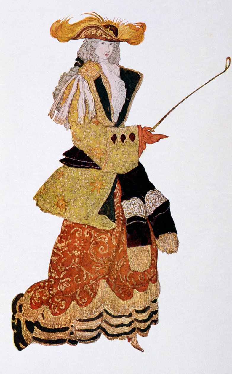 تصميم أزياء للصيد ماركيز ، من Sleeping Beauty ، 1921 بواسطة ليون باكست
