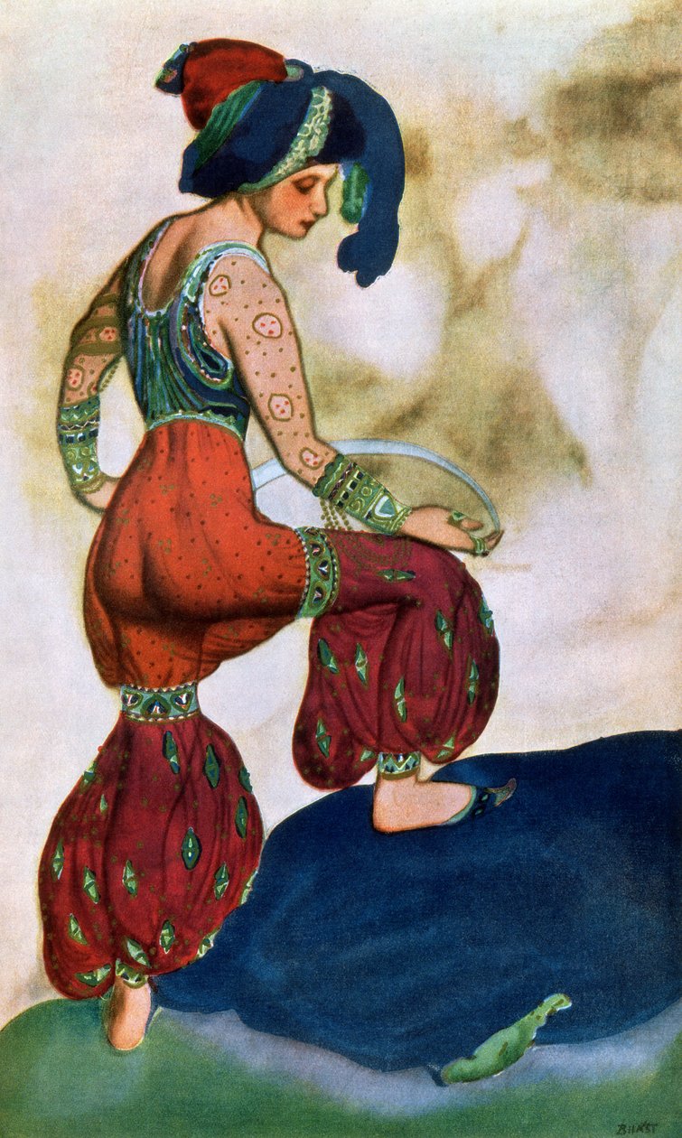 تصميم أزياء السلطان الأحمر من شهرزاد (ليثو ملون) بواسطة ليون باكست