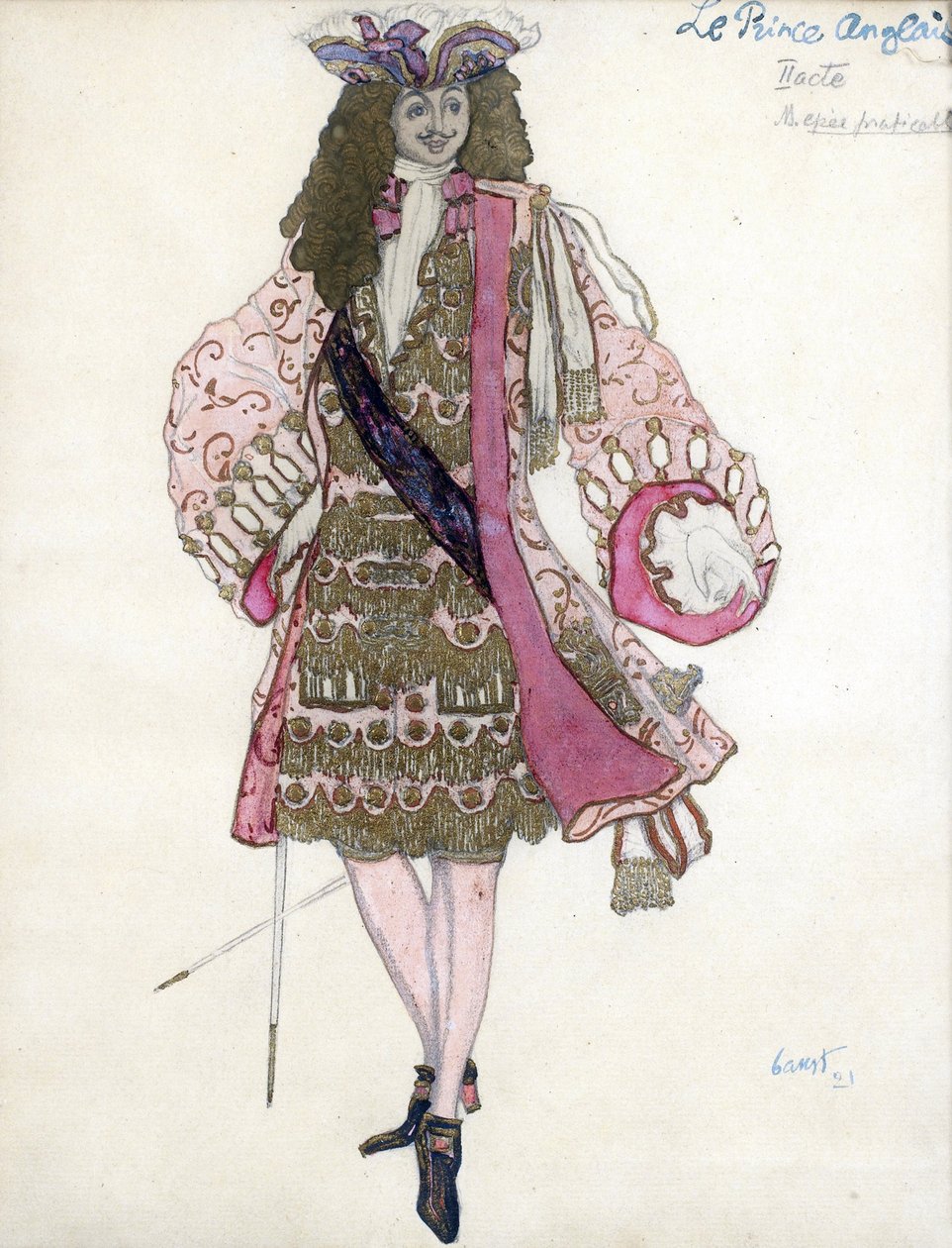 تصميم أزياء جمال الباليه النائم بقلم تشايكوفسكي - باكست ، ليون (1866-1924) - 1921 - ألوان مائية ، غواش على ورق - 28 × 21 - مجموعة خاصة بواسطة ليون باكست