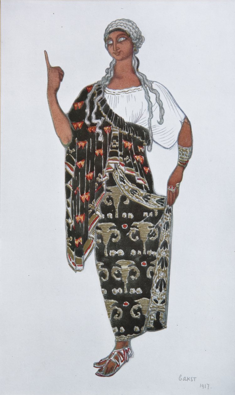 تصميم الأزياء للأوبرا فيدرا من قبل Ildebrando Pizzetti ، 1917 بواسطة ليون باكست