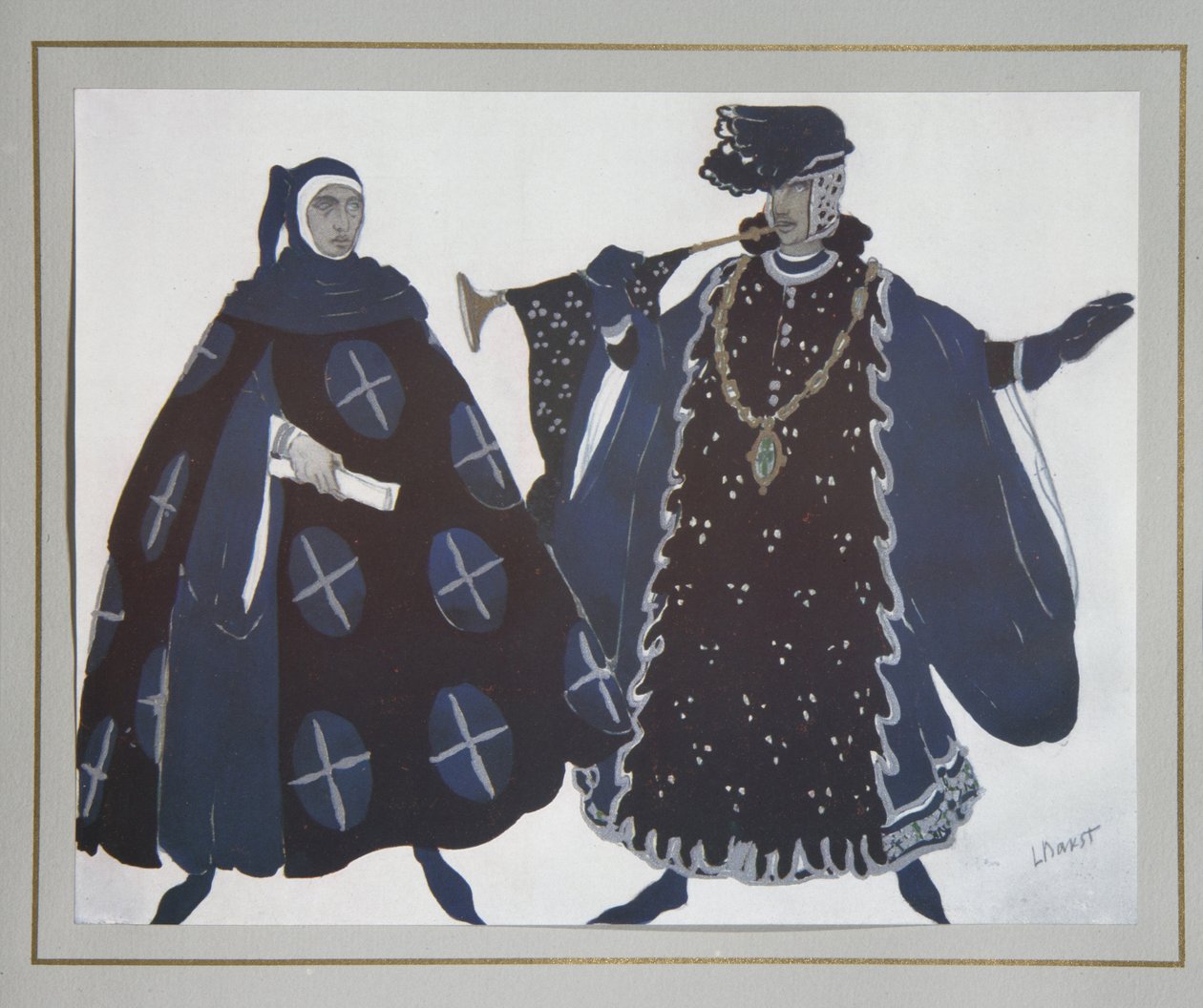 تصميم الأزياء للمسرحية استشهاد القديس سيباستيان بقلم غابرييل دانوزيو ، 1922 بواسطة ليون باكست