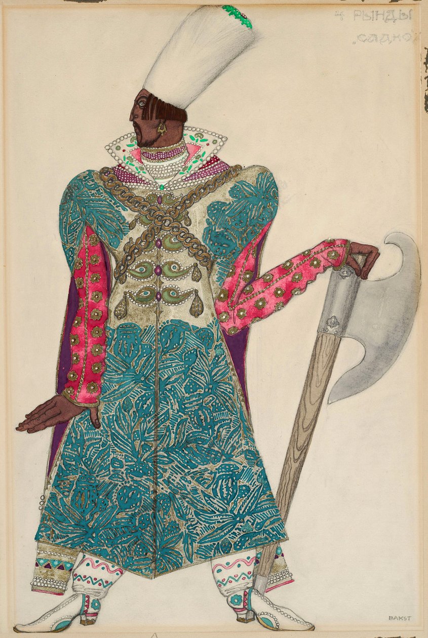 زي أوبرا "Sadko" للمخرج نيكولاي (نيكولاي) ريمسكي كورساكوف (ريمسكي كورساكوف) (1844-1908). أووفر دي ليون باكست (1866-1924) بواسطة ليون باكست