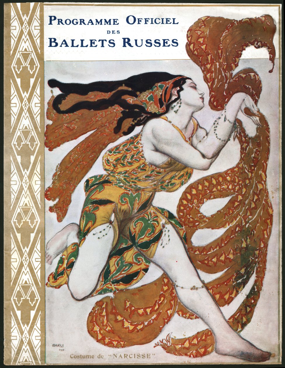 زي Bacchante ، لتمثيل فرقة Ballets Russian في عام 1911 (رسم توضيحي) بواسطة ليون باكست