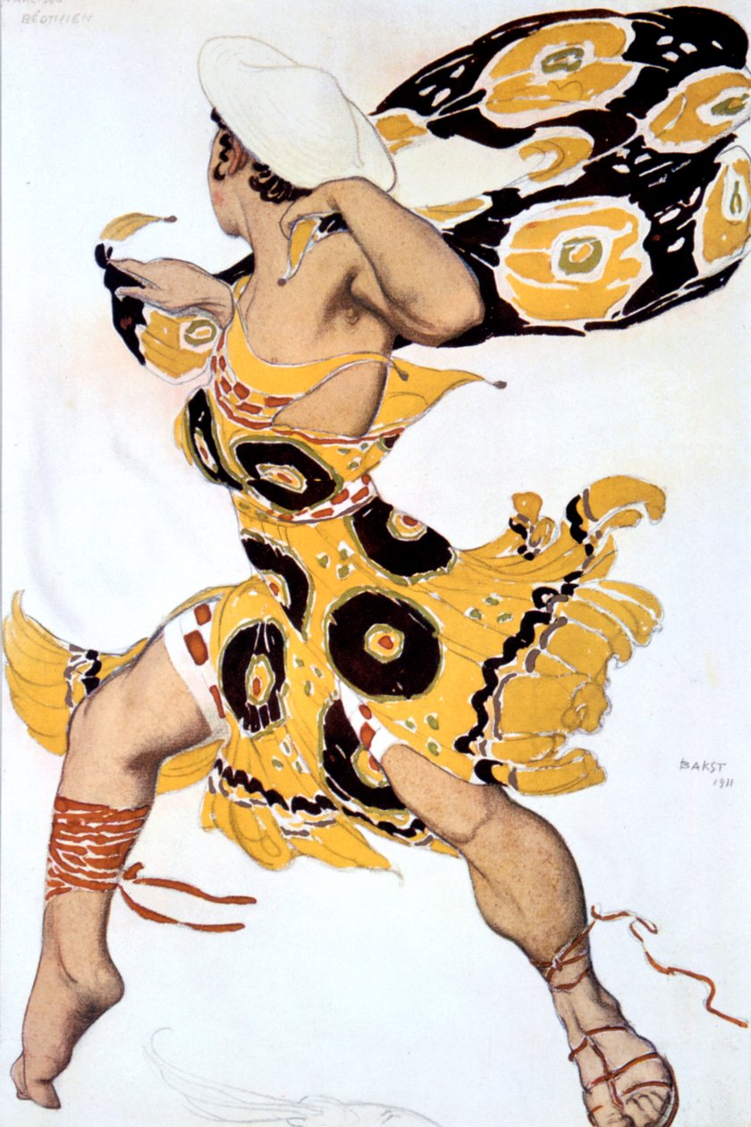 Ephebe ، تصميم الأزياء لإنتاج باليه روس لإنتاج Tcherepnins Narcisse ، 1911 بواسطة ليون باكست