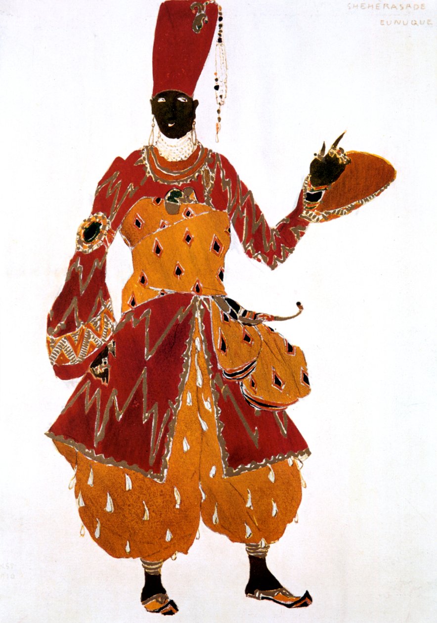 تصميم زي الخصي للباليه شهرزاد ، 1910 بواسطة ليون باكست