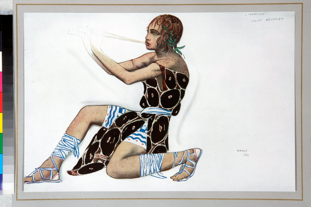 زي "نارسيس" من تصميم ليون باكست (1866-1924) لباليه "نارسيس" بقلم نيكولاس تشربينين (1873-1945) بواسطة ليون باكست