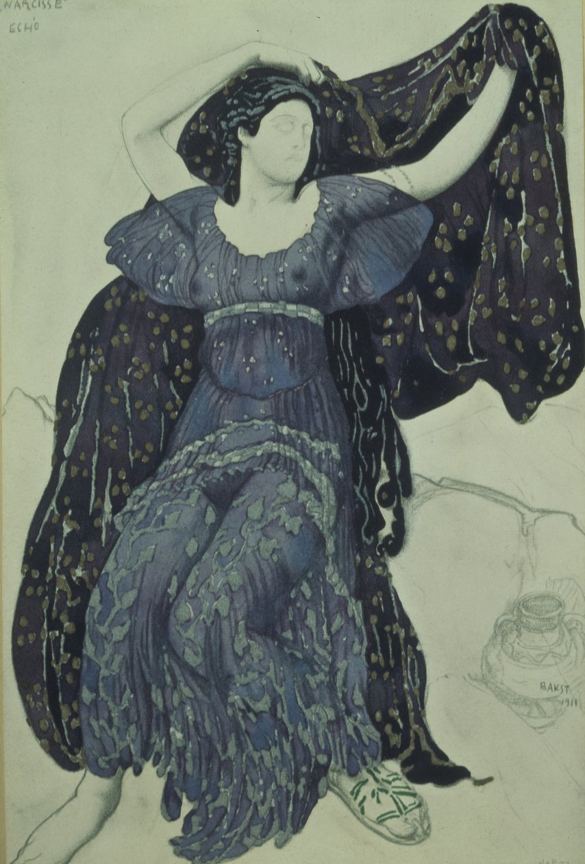 حورية الصدى. تصميم أزياء الباليه Narcisse من قبل N. Tcherepnin ، 1911 بواسطة ليون باكست