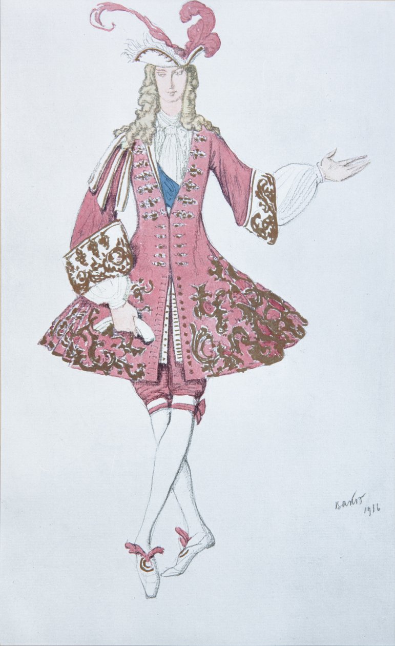Page de la princesse. تصميم أزياء الباليه الجمال النائم بواسطة P. Tchaikovsky ، 1916 بواسطة ليون باكست