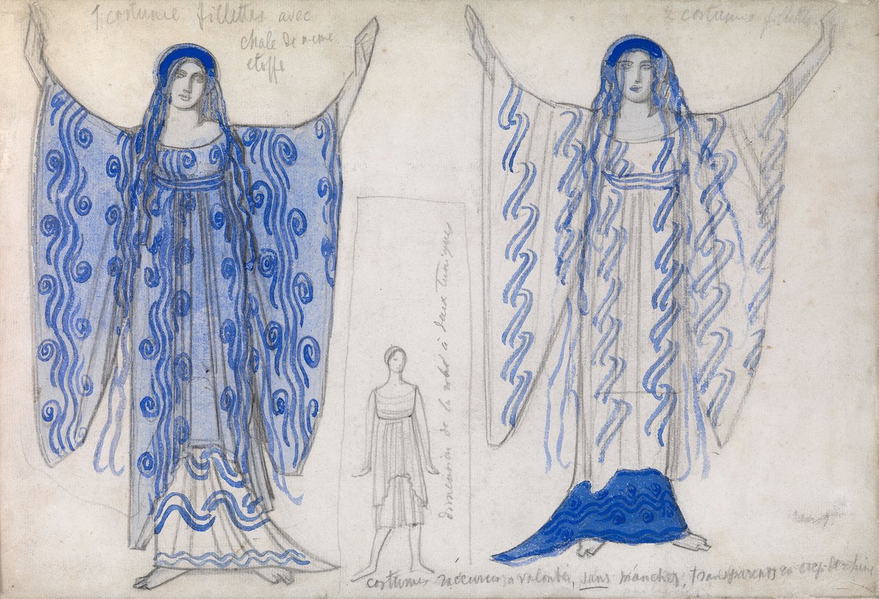 Phaedra. تصميم الأزياء للدراما Phaedra Phèdre من جان راسين ، حوالي عام 1923 بواسطة ليون باكست