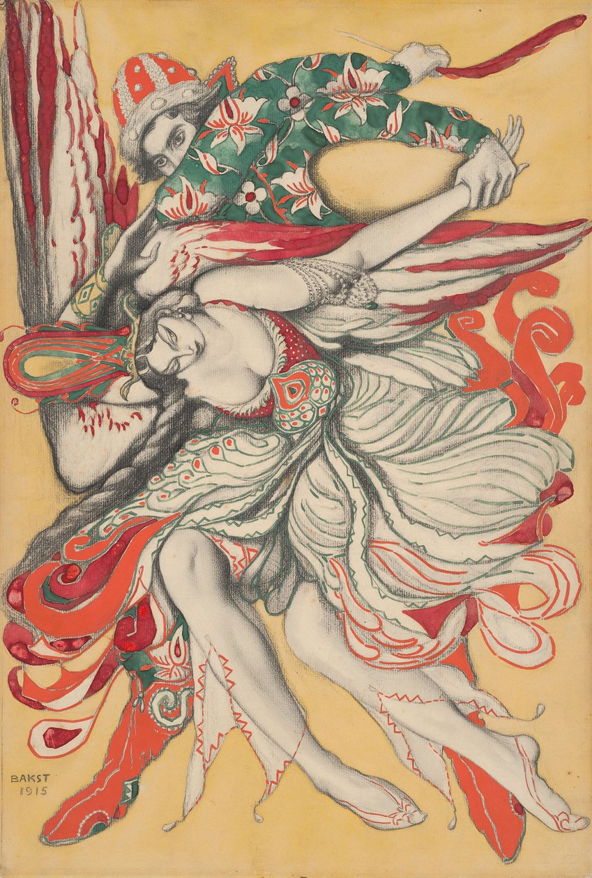 تصميم ملصق باليه The Firebird (L'Oiseau de feu) بواسطة آي سترافينسكي بواسطة ليون باكست