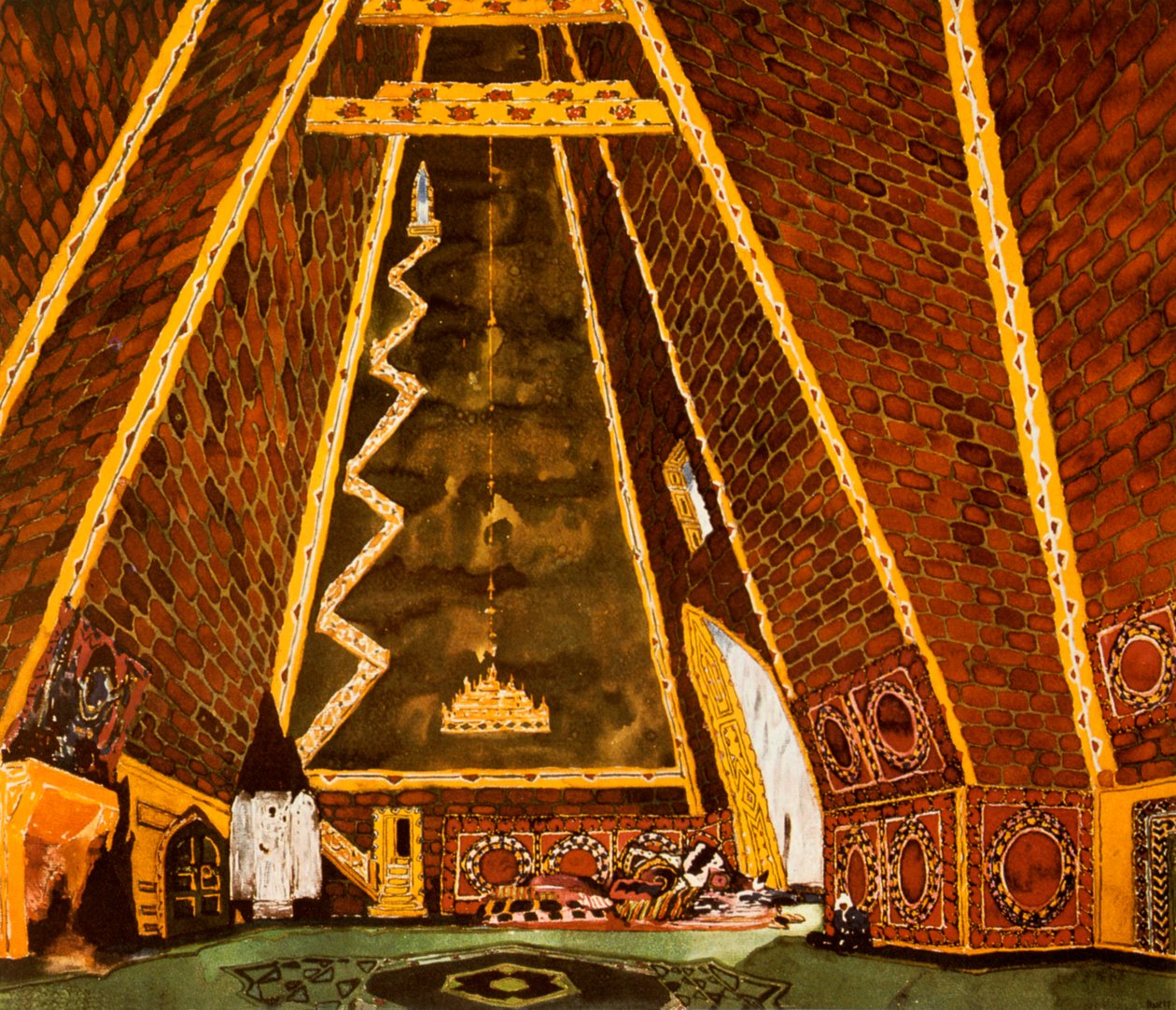 مجموعة تصميم لثامر ، باليه من قبل ميلي بالاكيرف ، 1912 بواسطة ليون باكست