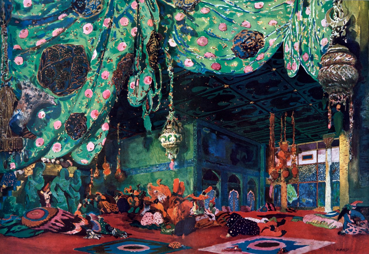تعيين تصميم الباليه شهرزاد ، c1913 بواسطة ليون باكست