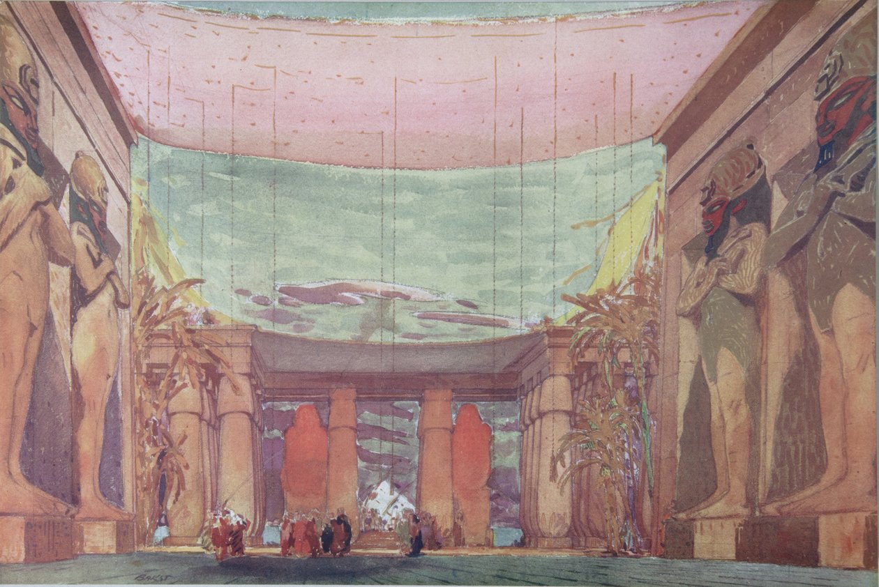 تصميم المسرح للباليه كليوباتري ، 1909 بواسطة ليون باكست