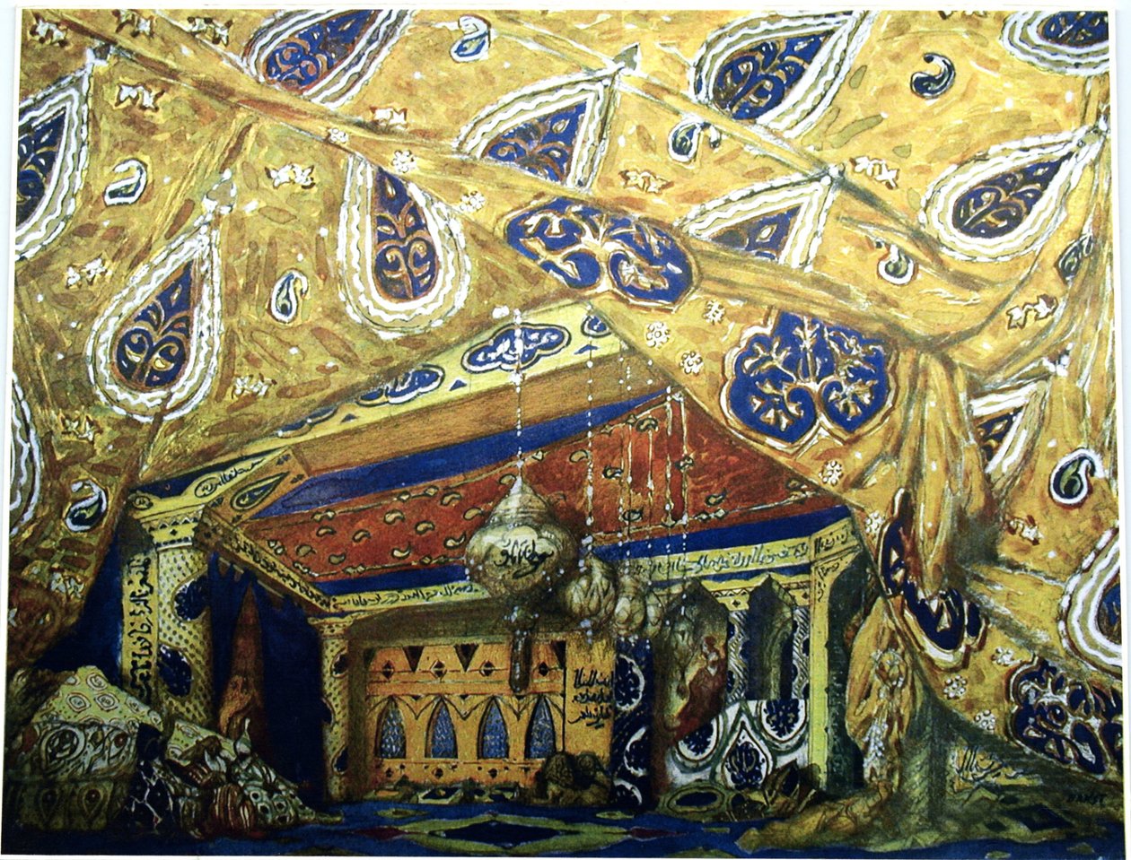 تصميم المسرح للباليه Sheherazade من قبل N.Rimsky-Korsakov ، 1910 بواسطة ليون باكست