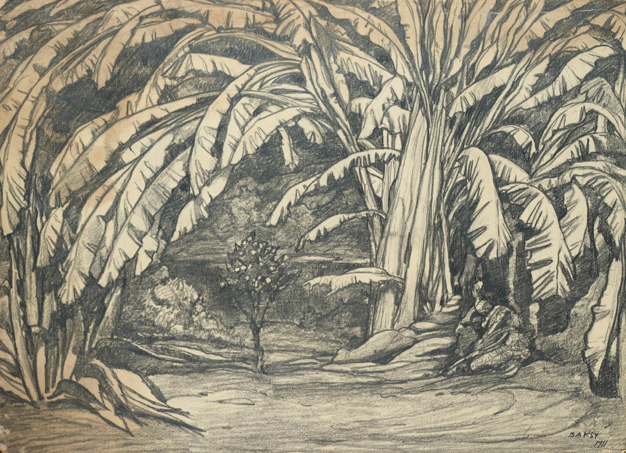 تصميم مسرحي لرقصة الباليه النائمة بقلم تشايكوفسكي ، 1911. بواسطة ليون باكست