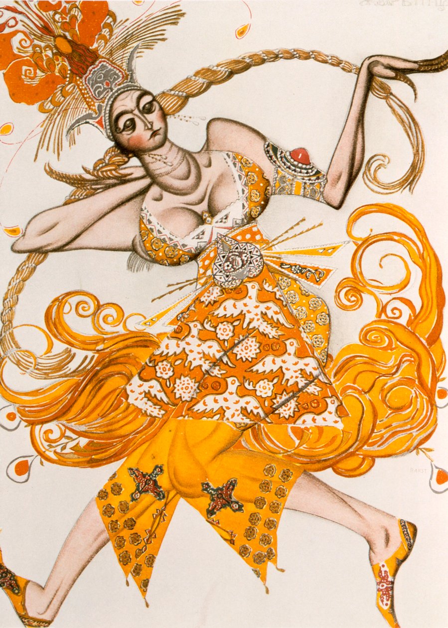 The Firebird ، زي لـ Firebird ، الباليه من قبل lgor Stravinsky ، 1910 بواسطة ليون باكست