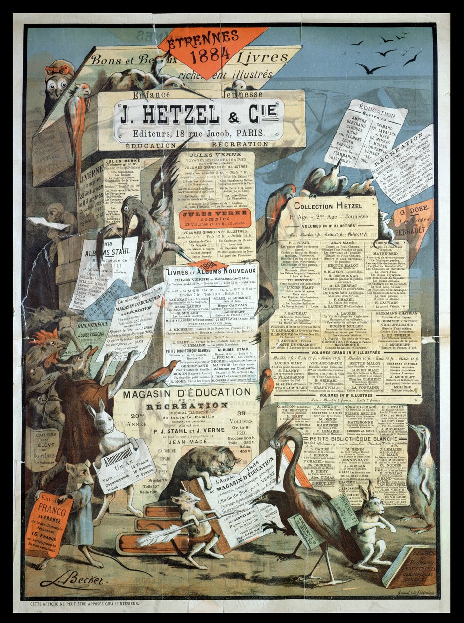 إعلان لدار النشر Hetzel من Le Monde Illustre ، ديسمبر 1883 بواسطة ليون بيكر