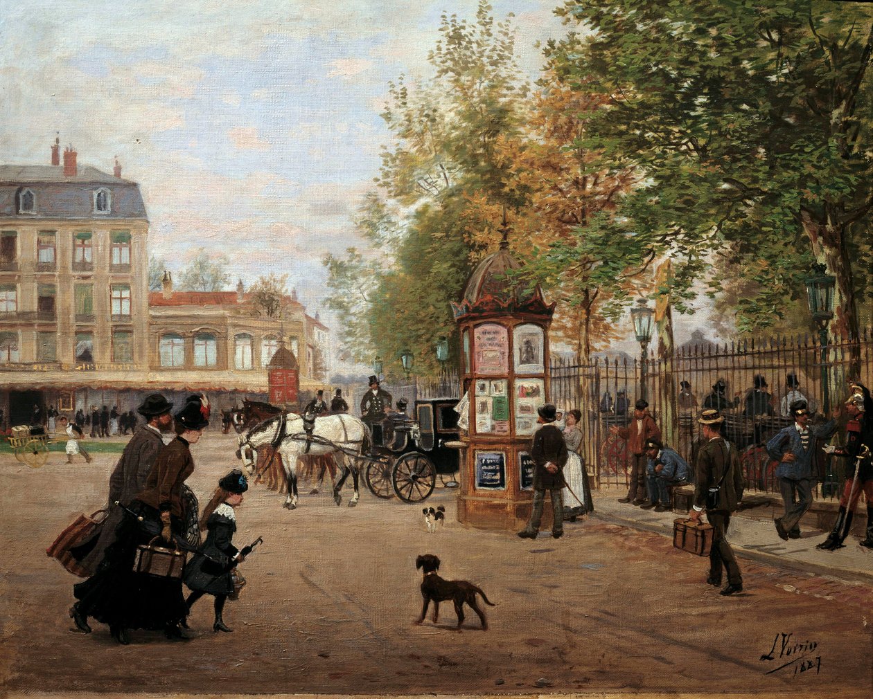 The Place de la Gare in Nancy في عام 1887 لوحة ليون Voirin (1833-1887) 1887 نانسي ، متحف تاريخي لورين بواسطة ليون جوزيف فويرين