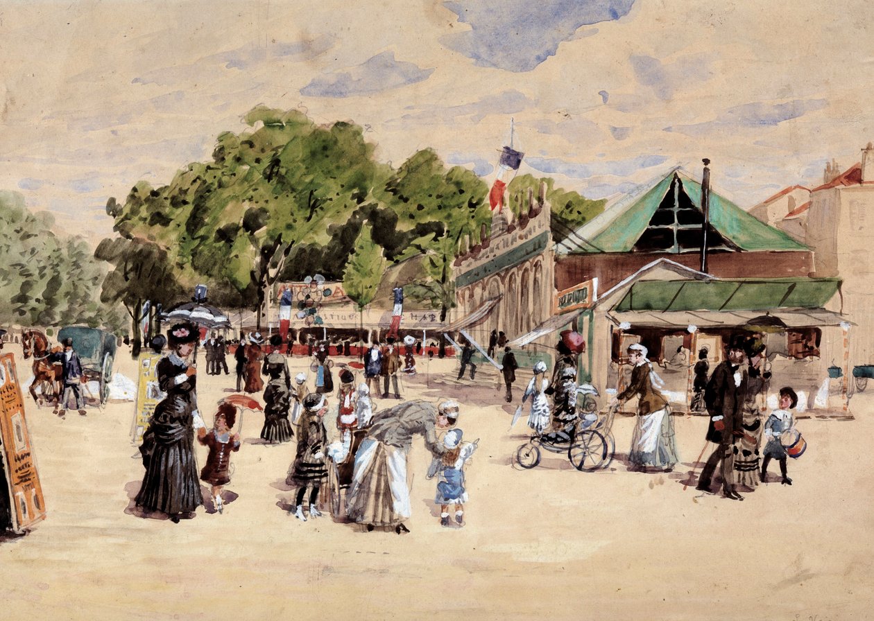 المشي إلى أرض المعارض. لوحة ليون جوزيف فويرين (1833-1887) بواسطة ليون جوزيف فويرين