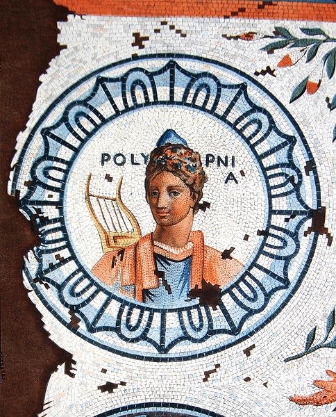 Polymnia ، موسى الأغنية المقدسة ، الغناء ، الخطابة والبلاغة (النقش الملون) بواسطة ليون دي (بعد) لابورد