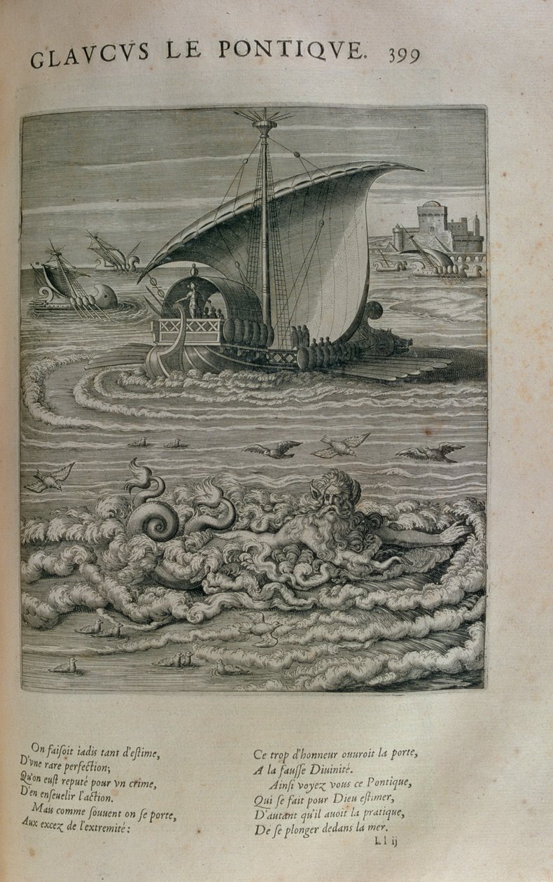 Glaucus ، من "Les Images ou Tableaux de Platte Peinture des Deux Philostrates Sophistes Grecs" ، بقلم Blaise de Vigenere (1523-96) باريس ، 1615 بواسطة ليونارد جوتييه