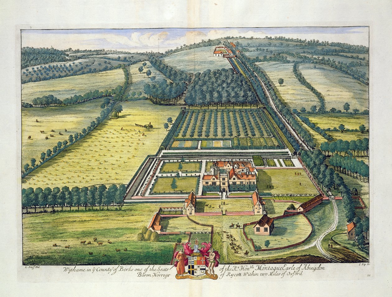 ويثام في مقاطعة بيركشاير منقوشة بواسطة يوهانس كيب (c.1652-1722) بواسطة ليونارد كينيف