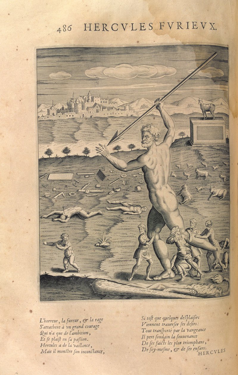 غضب هرقل ، من "Les Images ou Tableaux de Platte Peinture des Deux Philostrates Sophistes Grecs" ، بقلم بليز دي فيجينير (1523-96) باريس ، 1615 بواسطة ليونارد جوتييه