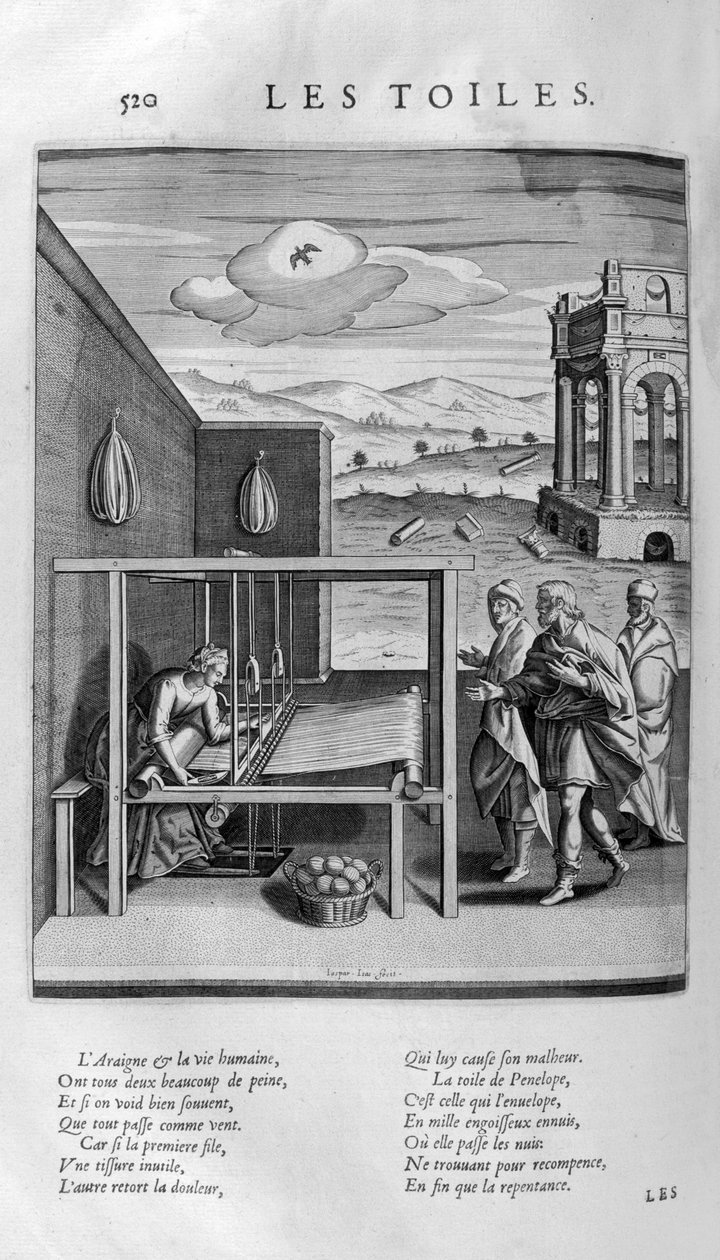 Les Toiles de Minerva ، حوالي 1615 (نقش) بواسطة ليونارد جوتييه