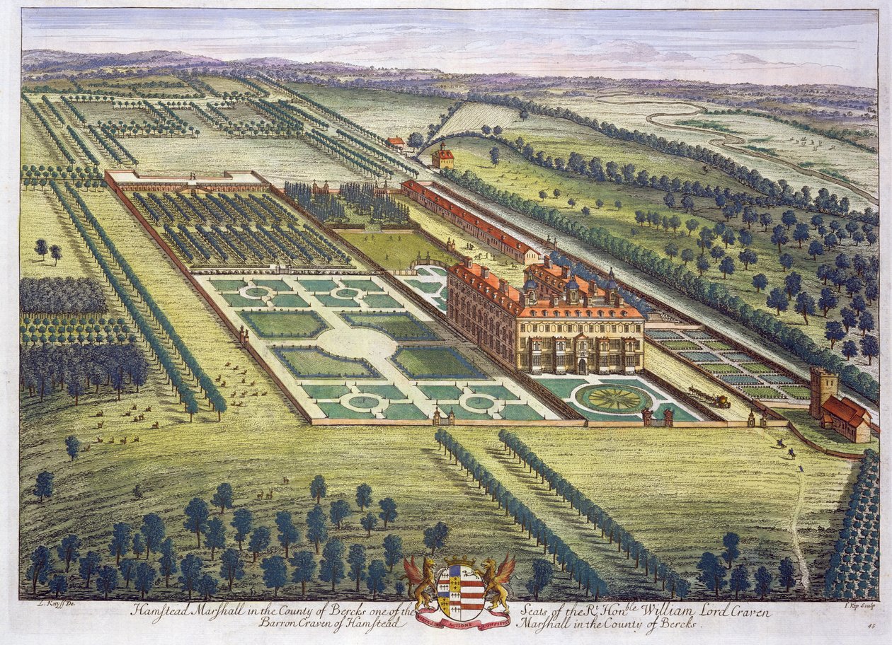 هامستيد مارشال في مقاطعة بيركشاير منقوشة بواسطة يوهانس كيب (c.1652-1722) بواسطة ليونارد كينيف