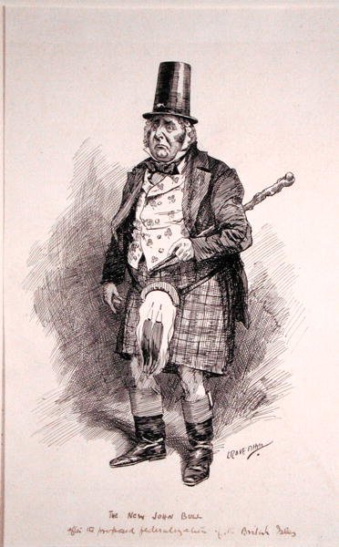 The New John Bull ، رسم توضيحي من Punch ، نُشر في 26 أكتوبر 1910 (قلم وحبر على ورق) بواسطة ليونارد رافين هيل
