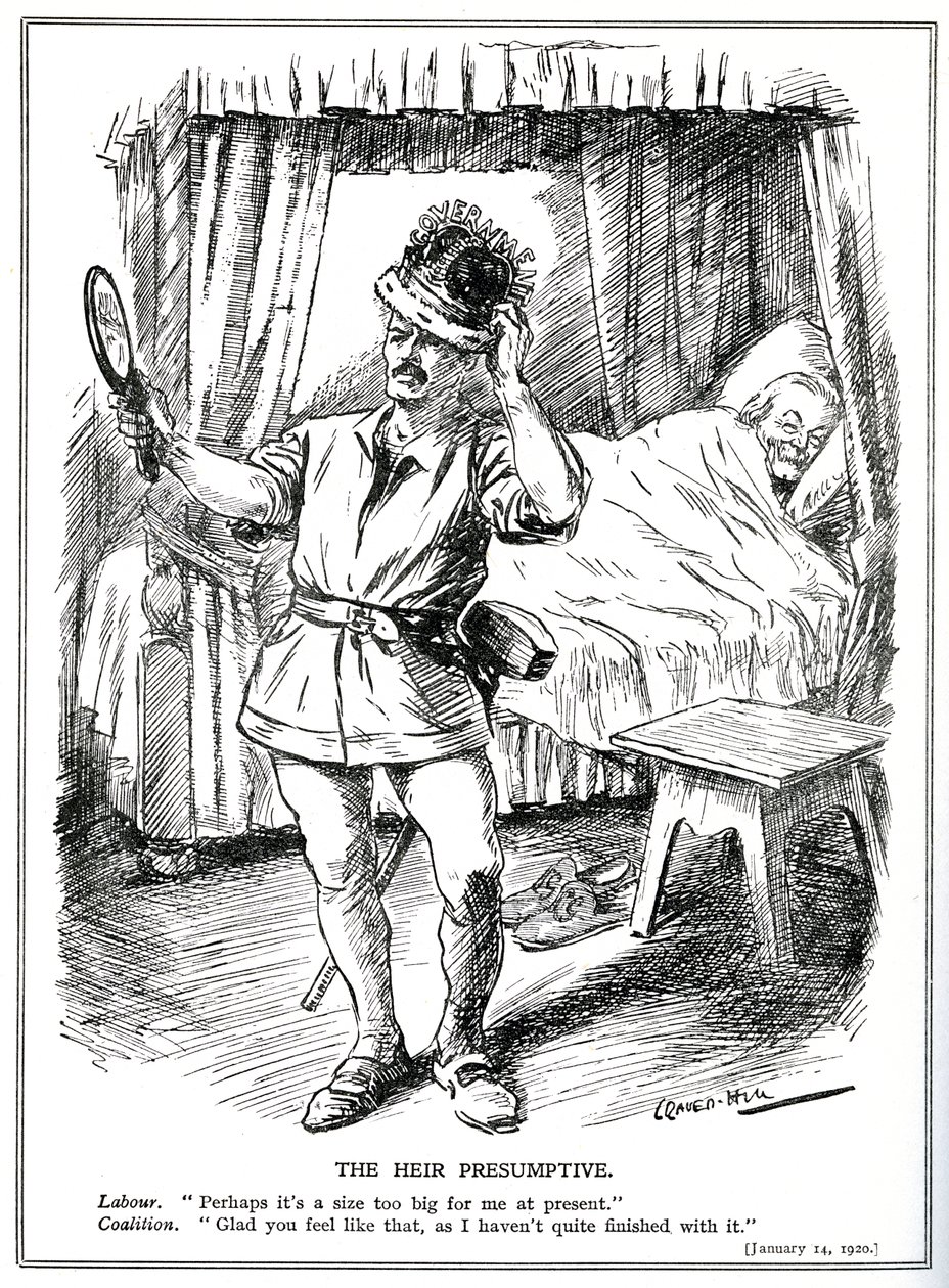 التحدي أمام لويد جورج وحكومة الائتلاف من حزب العمل ، كانون الثاني 1920 بواسطة ليونارد رافين هيل