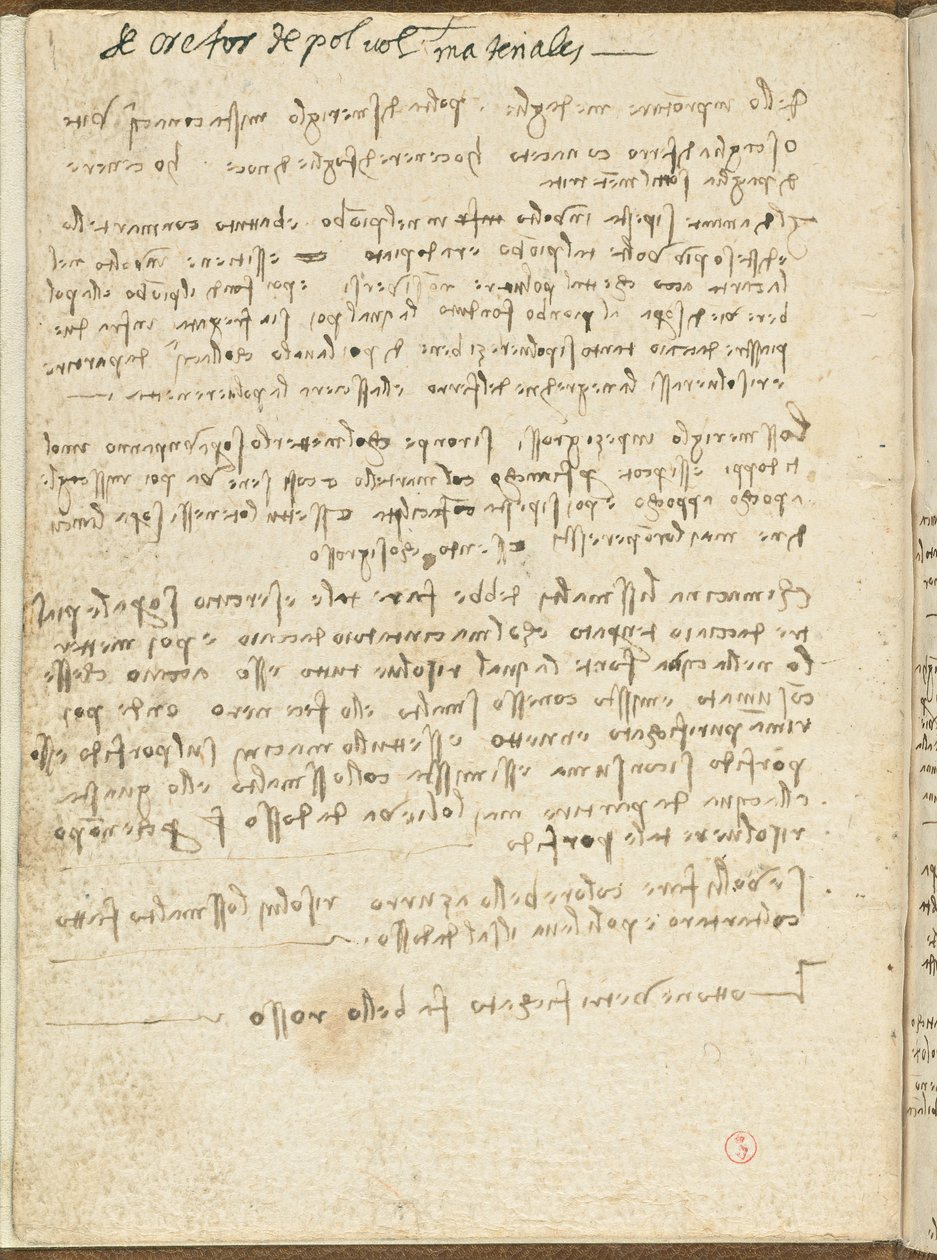 رمز رحلة الطيور ، ج. 1505-06 ، مخطوطة ورقية ، نسخة. 18 ، الغلاف الثاني بواسطة ليوناردو دا فينشي