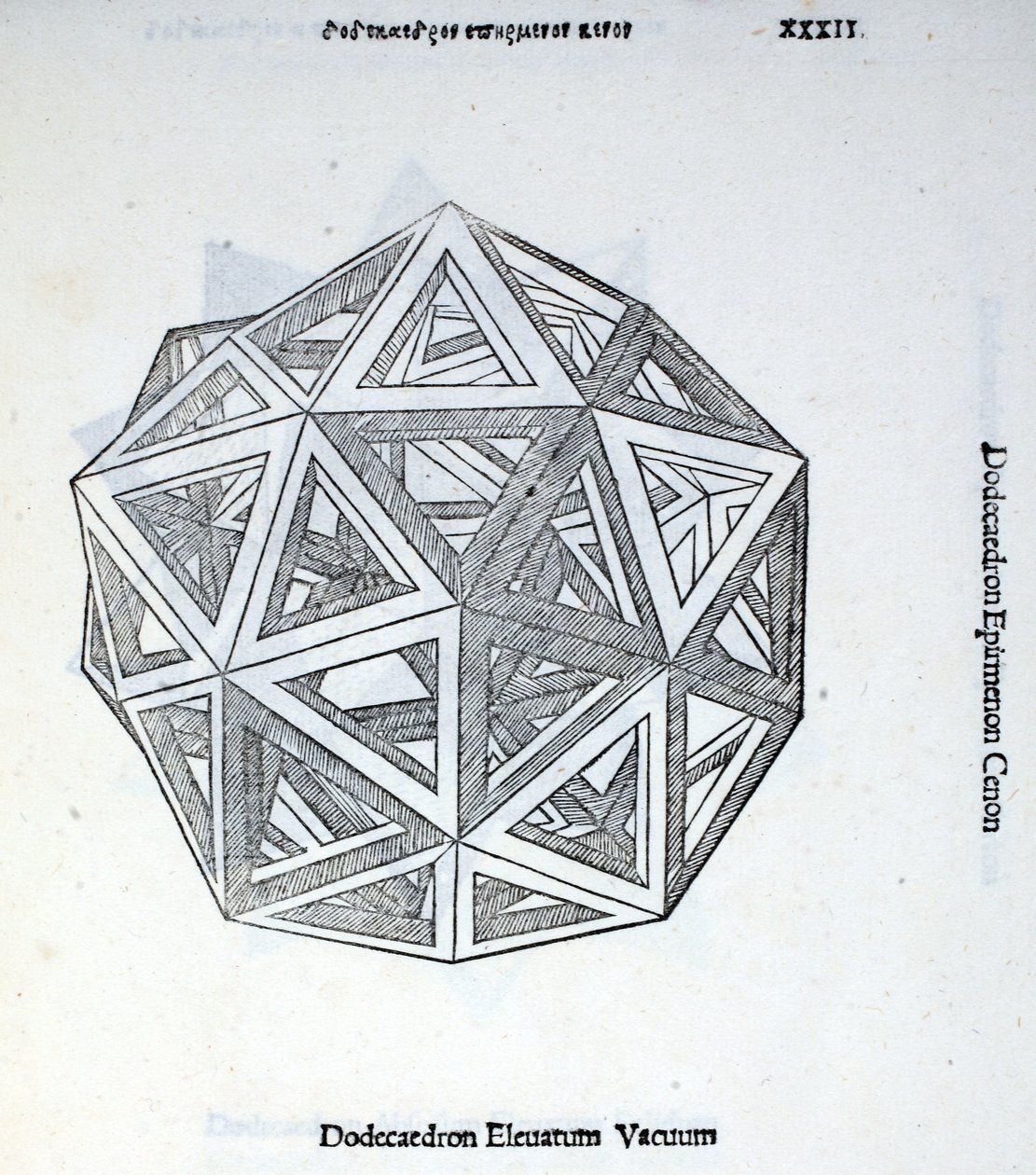 فراغ Dodecaedron العالي ، من "نسبة إلهية" من قبل Luca Pacioli (c.1445-1517) ، في الأصل حانة. البندقية ، 1509 بواسطة ليوناردو دا فينشي