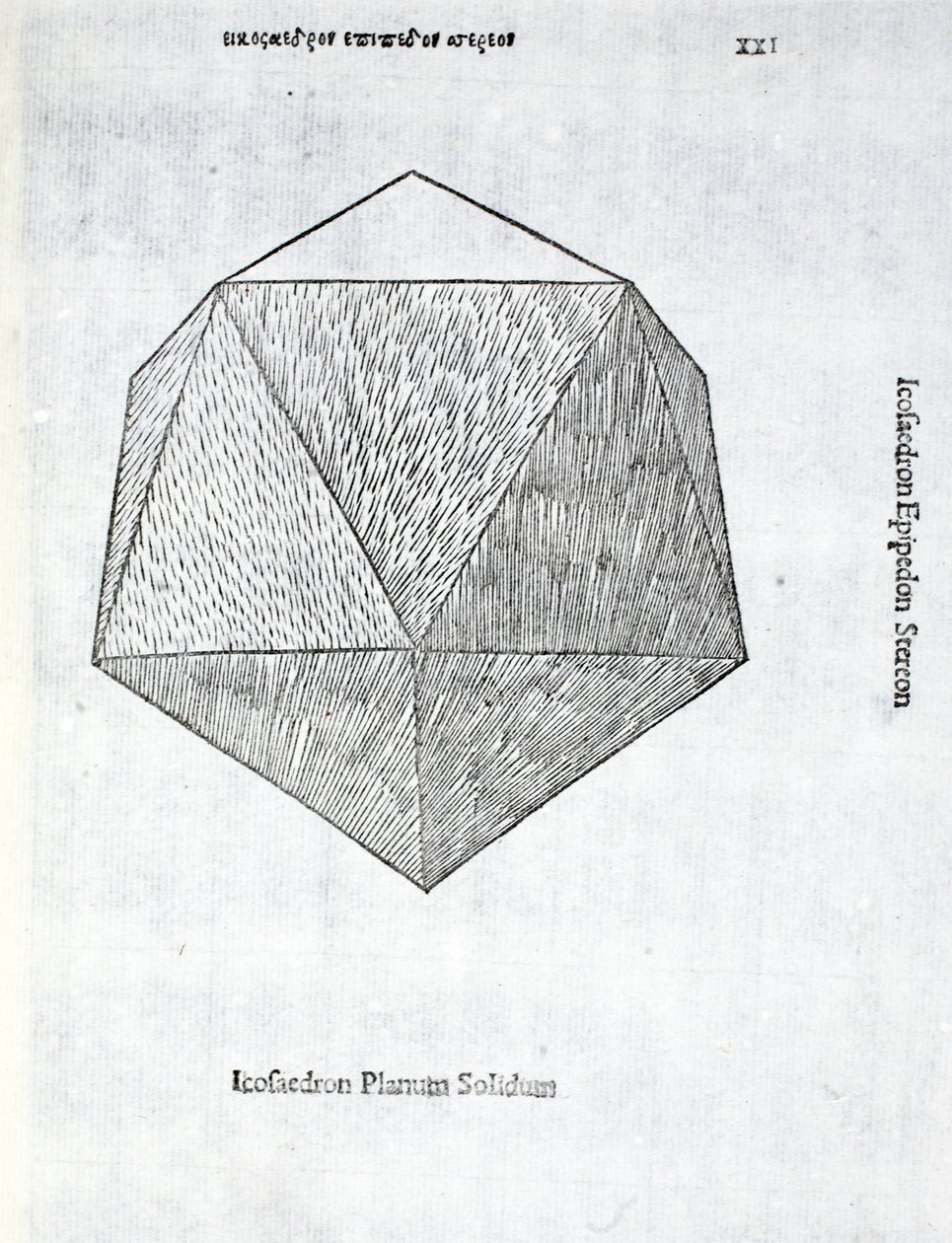طائرة إيكوسيدرون الصلبة ، من "نسبة إلهية" بقلم لوكا باسيولي (c.1445-1517) ، حانة في الأصل. البندقية ، 1509 بواسطة ليوناردو دا فينشي