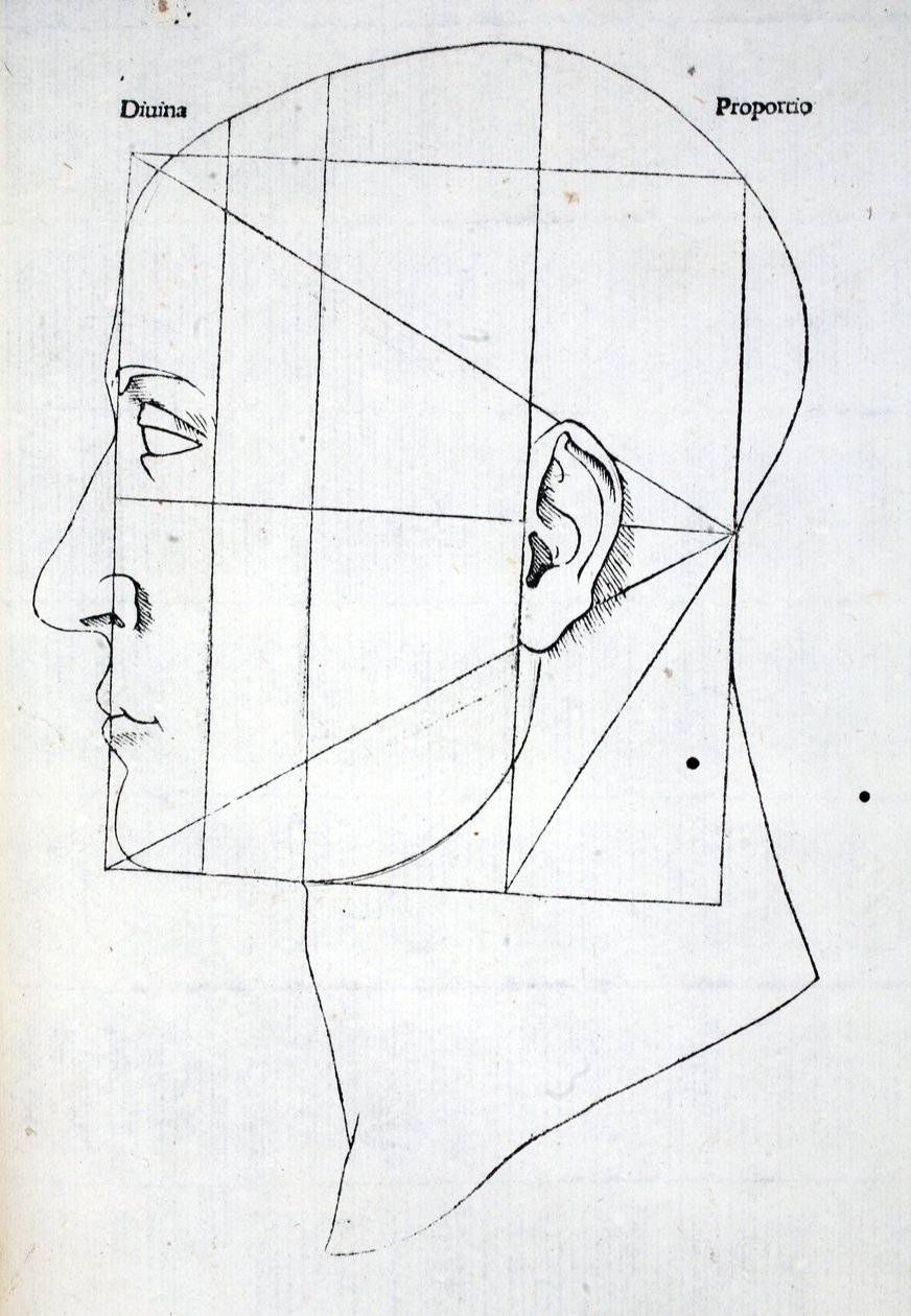 رسم توضيحي من "Divina Proportione" للكاتبة لوكا باسيولي (حوالي 1445-1517) ، حانة في الأصل. البندقية ، 1509 بواسطة ليوناردو دا فينشي