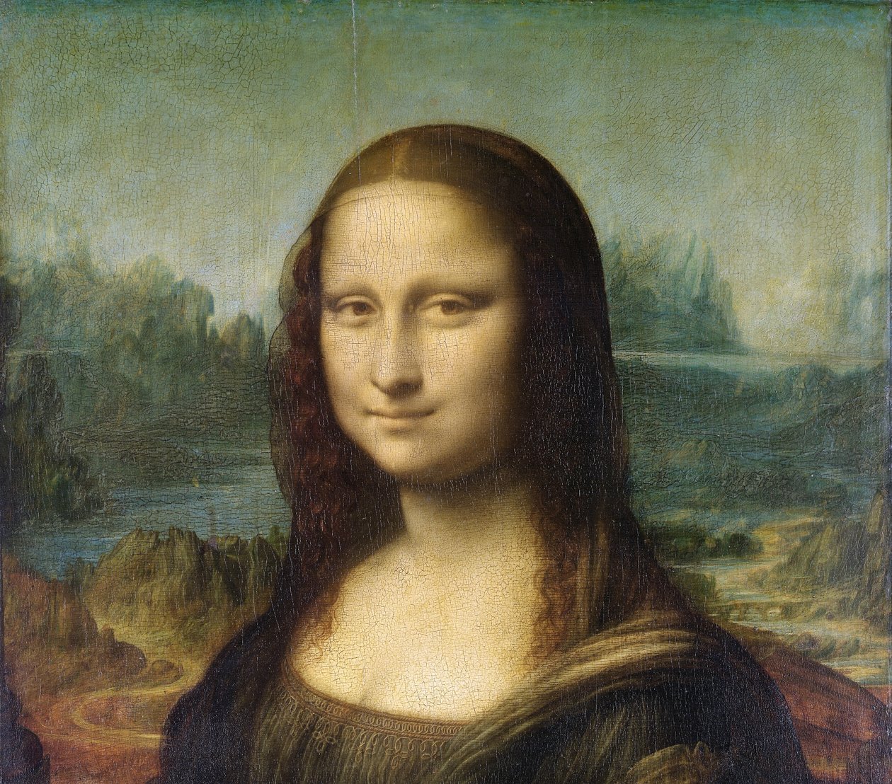 الموناليزا ، c.1503-6 (تفاصيل 3179) بواسطة ليوناردو دا فينشي