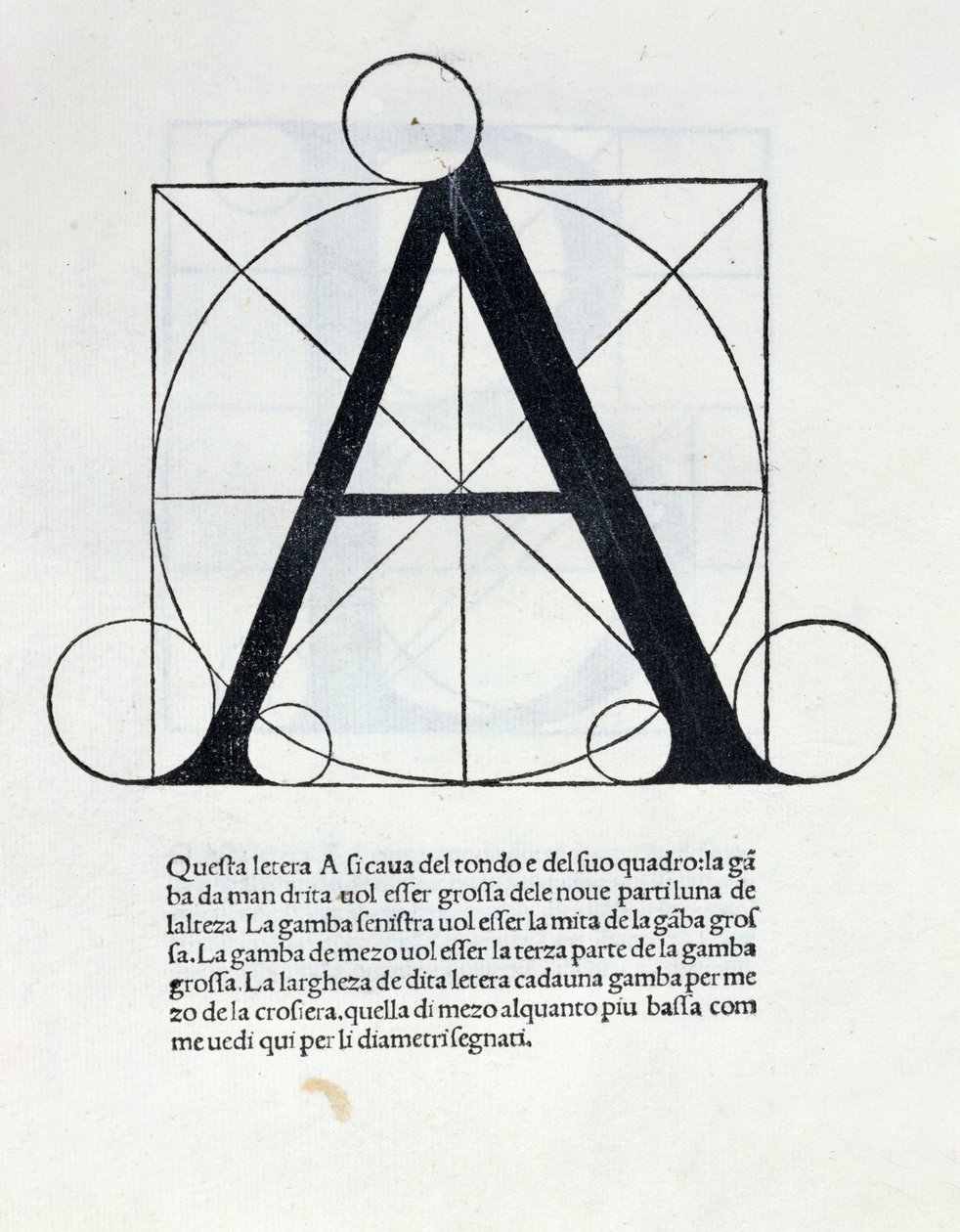 القرار 4720 الحرف "أ" ، رسم توضيحي لـ "دي Divina Proportione" بواسطة لوكا باسيولي (1445-1517) ، 1509 (الطباعة الحجرية) بواسطة ليوناردو دا فينشي