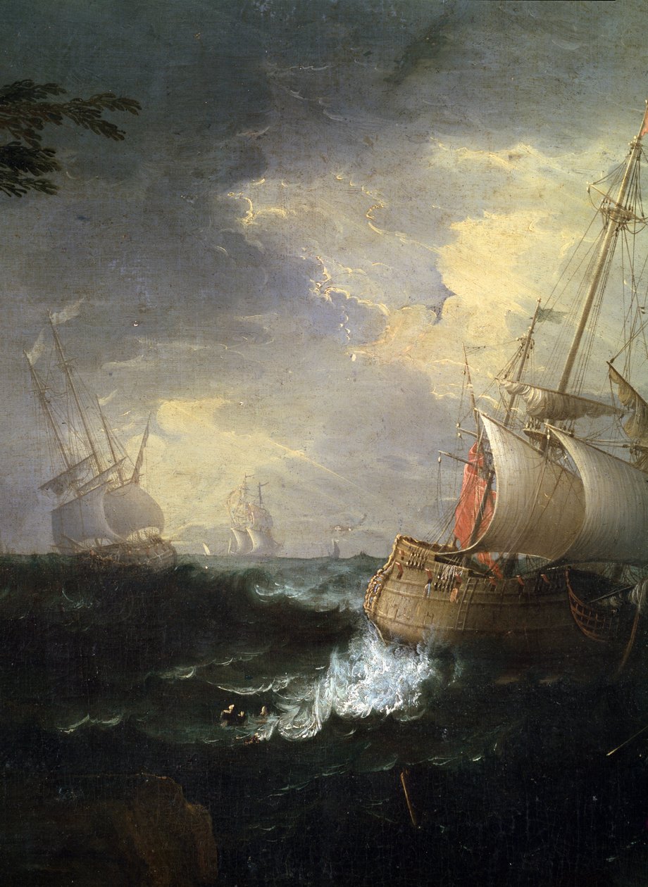 "" tempete en mer "" (البحر العاصف) التفاصيل. Peinture de Leonardo Coccorante (1680-1750) 18eme Siecle Musee des Beaux Arts de Mikalojus Konstantinas Ciurlionis ، كاوناس ، ليتوانيا بواسطة ليوناردو كوكورانتي
