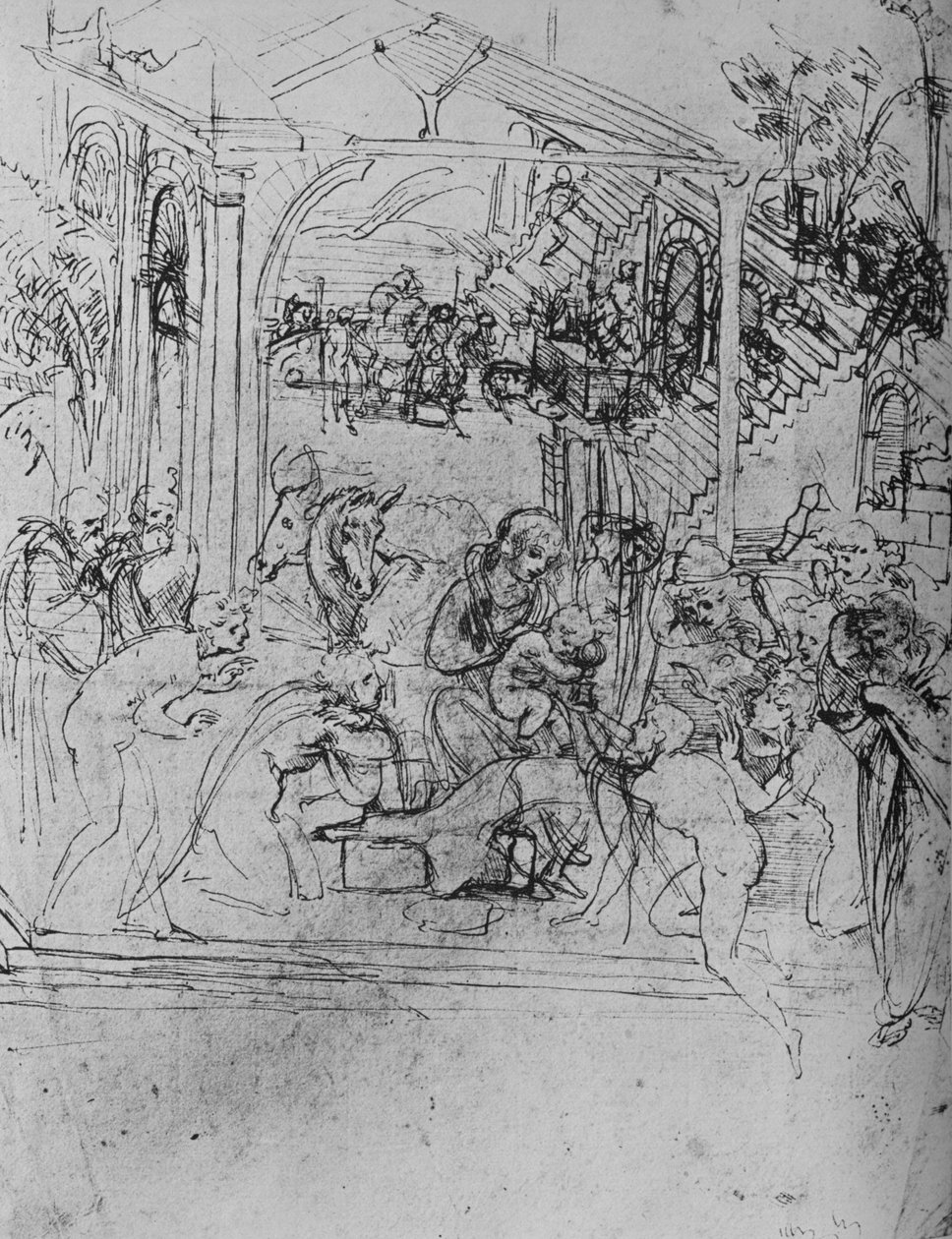 عشق الملوك: رسم تكوين ، 1478-1481 1945 بواسطة ليوناردو دا فينشي