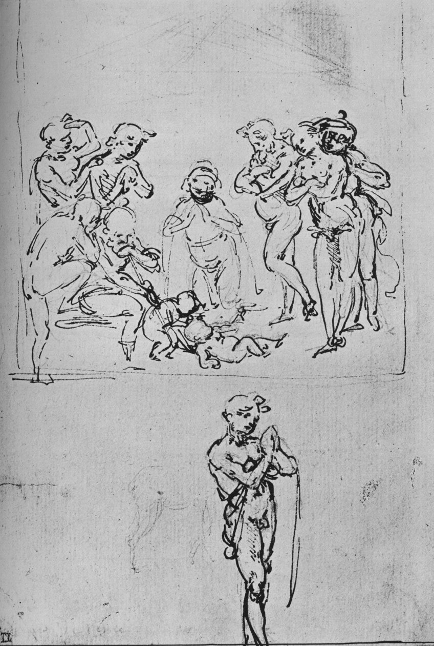 عشق الراعي ودراسة منفصلة للراعي ، c1480 1945 بواسطة ليوناردو دا فينشي
