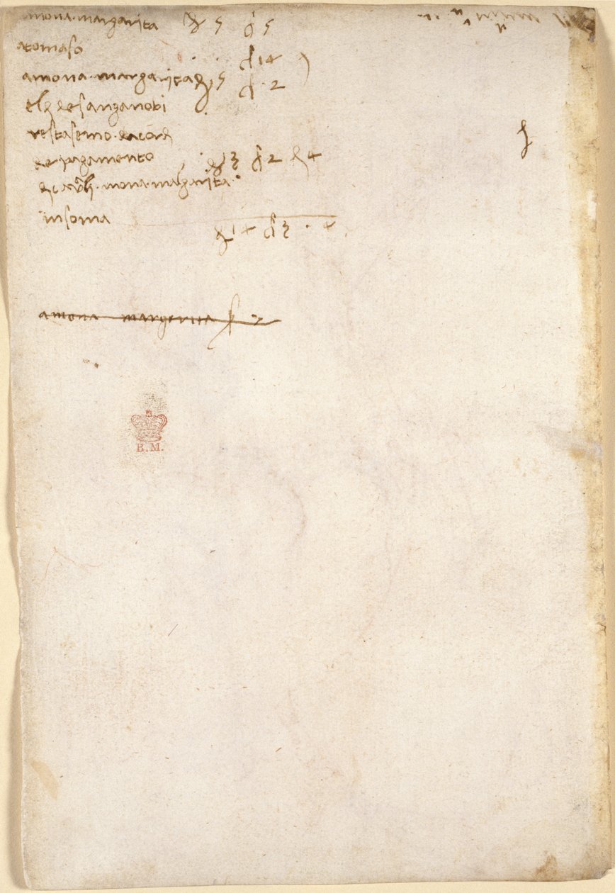Arundel 263، f.149v، Tally of home bills (not in the Leonardo