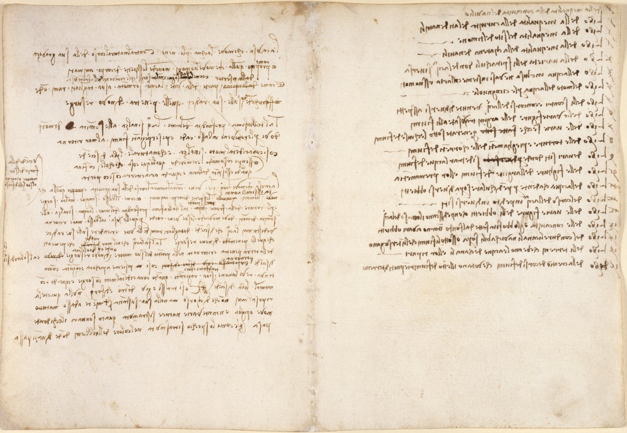 Arundel 263، f.58v، f.45 ، ملاحظات عن الماء ، من "Codex Arundel" (قلم وحبر على ورق) بواسطة ليوناردو دا فينشي