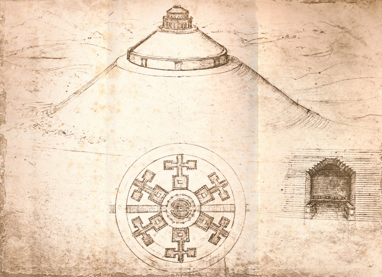 تصميم ضريح ، c1472-c1519 1883 بواسطة ليوناردو دا فينشي