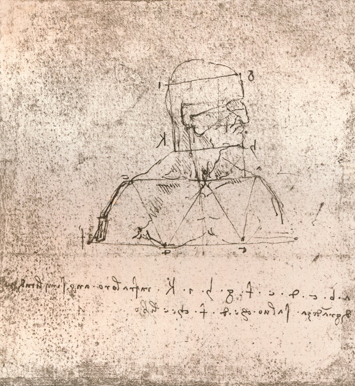 رسم يوضح نظرية نسب الشكل البشري ، c1472-c1519 1883 بواسطة ليوناردو دا فينشي